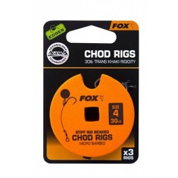 Fox Edges Stiff Chod Rigs Standard x3 30lb Size 4 CCR155